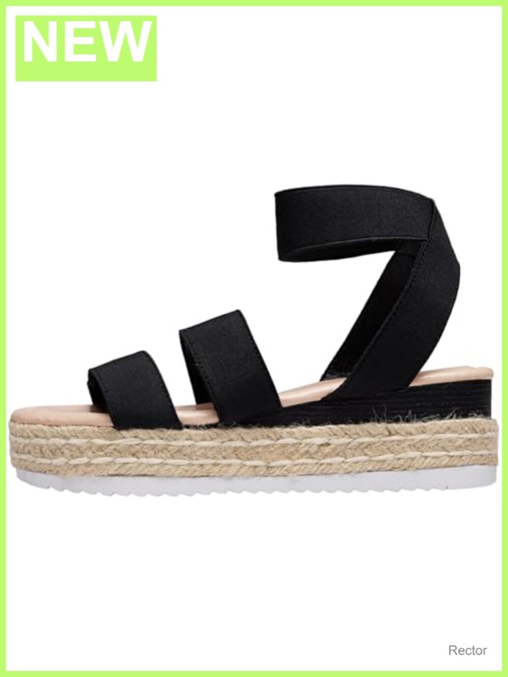 Women's Platform Wedge Sandals Triple Elastic Strap Espadrille